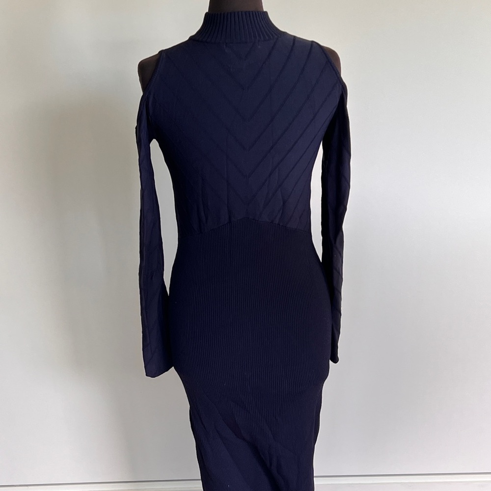 Manning Cartell Turtle Neck Navy Blue Maxi Dress Size Medium - Picture 11 of 14
